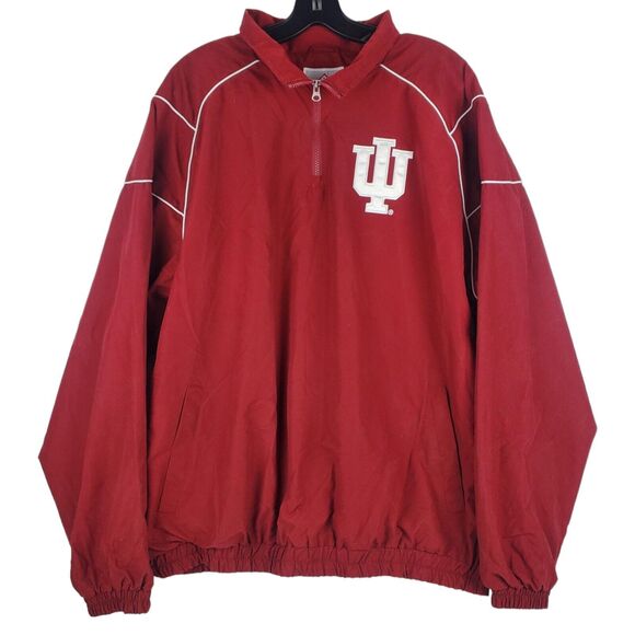 INDIANA HOOSIERS Jacket Adult Large Red Pullover Windbreaker College Basketball - Picture 1 of 8